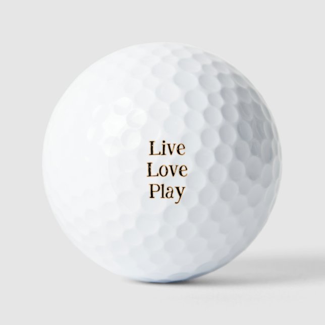 Liebe live spielen Schwarz-Orange Sportler modern  Golfball (Vorderseite)