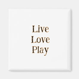 Liebe live spielen Schwarz-Orange Sportler modern  Magnet