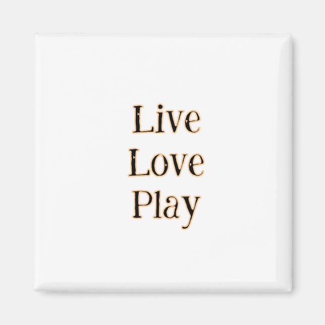 Liebe live spielen Schwarz-Orange Sportler modern  Magnet (Vorne)