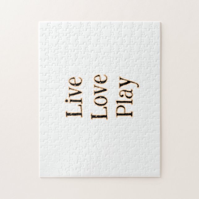 Liebe live spielen Schwarz-Orange Sportler modern  Puzzle (Vertikal)