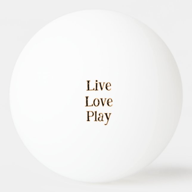 Liebe live spielen Schwarz-Orange Sportler modern  Tischtennisball (Vorderseite)