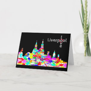 Liebe Liverpool - Liverpoolskyline-Gruß-Karte Karte
