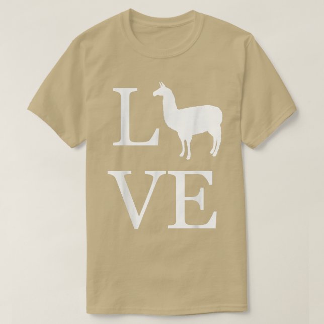 Liebe Llama Alpaca Silhouette Llamas Lover Owner P T-Shirt (Design vorne)