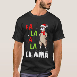 Liebe Llama mit Weihnachtskostüm tanzt um den Schn T-Shirt
