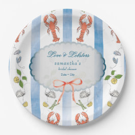 Liebe & Lobster Coquette Bow Wedding Brautparty Pappteller