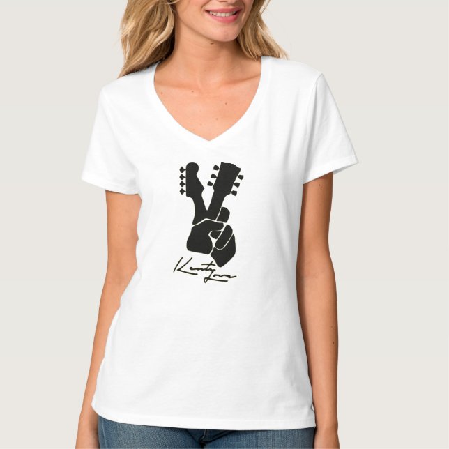 Liebe-Logo "Damen-Basic-V-Neck-T - Shirt" T-Shirt (Vorderseite)