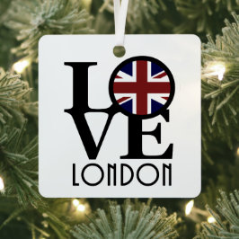LIEBE London (britische Flagge) Ornament Aus Metall