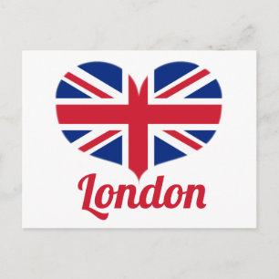 Liebe London   Heart Shaped UK Flag / Union Jack Postkarte