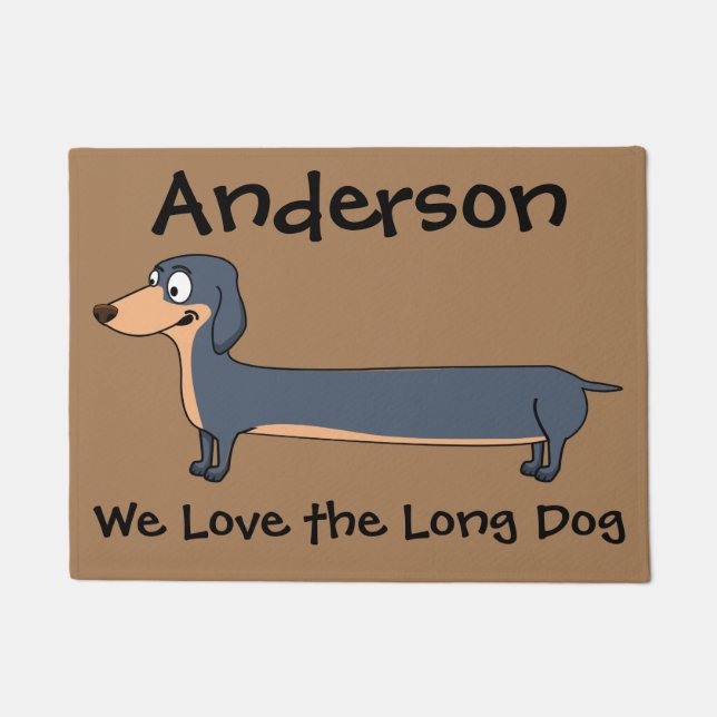 Liebe Long Dog - Dackel (2) 18" x 24" Door Mat Fußmatte (Vorderseite)