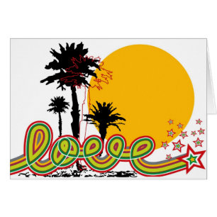 Liebe Loopy Script Tropical Palm Trees Silhouette
