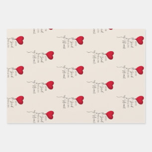 Liebe Lord & Heart Balloon Geschenkpapier Set