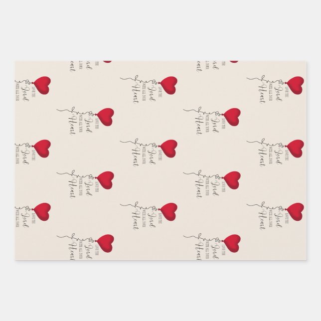 Liebe Lord & Heart Balloon Geschenkpapier Set (Vorderseite)