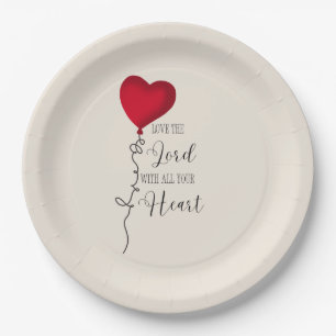 Liebe Lord & Heart Balloon Pappteller