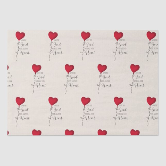 Liebe Lord & Heart Balloon Seidenpapier (Vorderseite)
