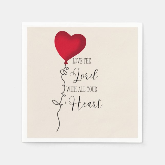 Liebe Lord & Heart Balloon Serviette (Vorderseite)