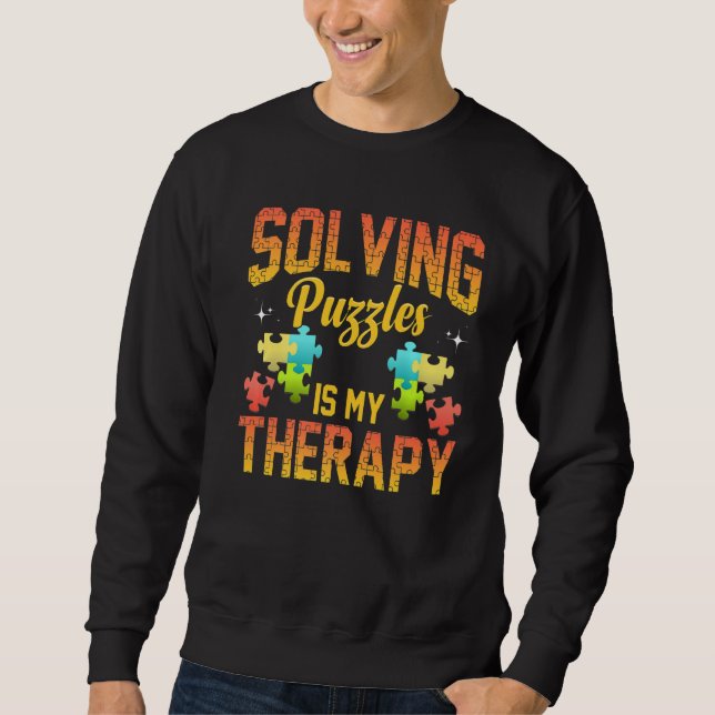 Liebe löst Rätsel ist meine Therapie Jigsaw Puzzle Sweatshirt (Vorderseite)