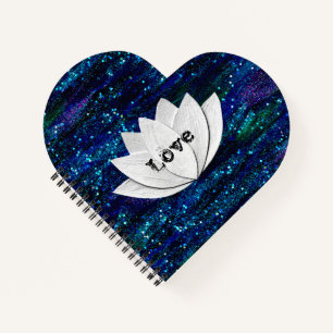 Liebe Lotus Blume Galaxy Herzform Notebook Notizbuch