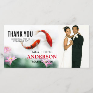 Liebe   Lotus Koi Wedding Foto Vielen Dank Dankeskarte