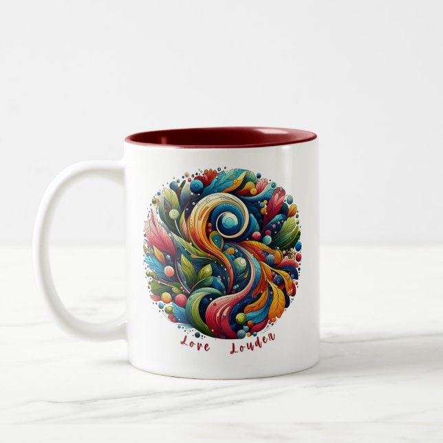 Liebe Louder individuell einstellbar Zweifarbige Tasse (Links)
