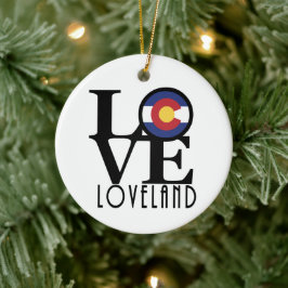 LIEBE Loveland Colorado Keramik Ornament