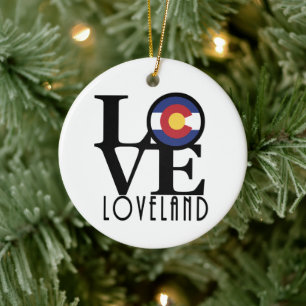 LIEBE Loveland Colorado Keramik Ornament