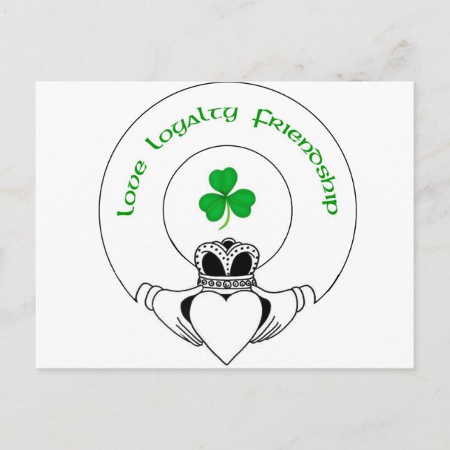 Liebe, Loyalität, Freundschaft Claddah Postkarte (Vorderseite)