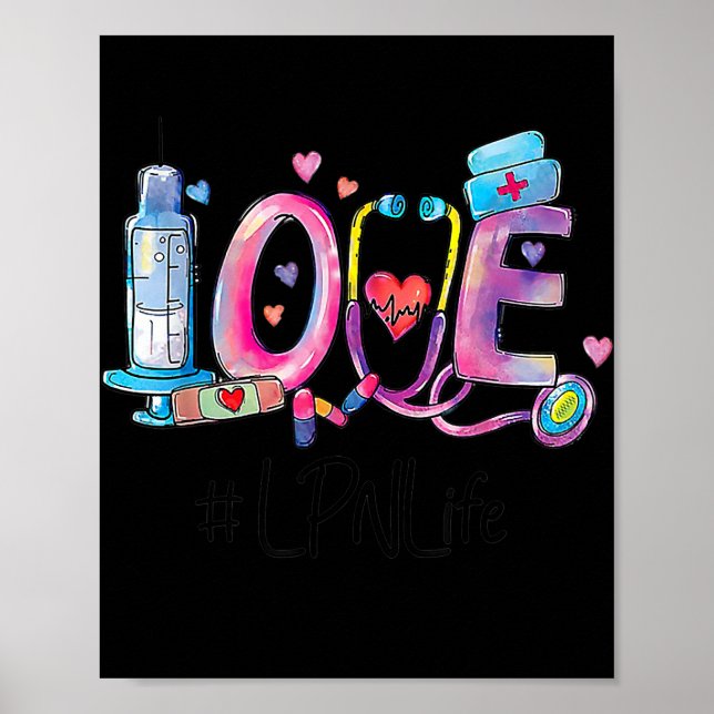 Liebe LPN Life Nursing Lover Funny Funny Poster (Vorne)