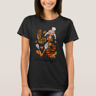 Liebe Lunch Lady Leopard Pumpkin Türkei Fall Danke T-Shirt