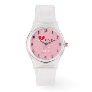 Liebe macht Amerika groß Armbanduhr