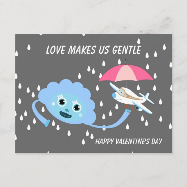 Liebe macht uns sanft Valentinstag Postkarte (Vorderseite)