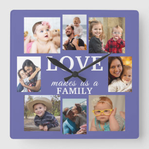 Liebe macht uns zu einem Familienangebot 8 Foto Pe Quadratische Wanduhr