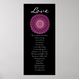 Liebe - Magenta Daisy Wreath - Erste Korinther Poster