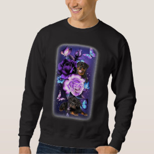 Liebe Magical Rottweiler Lila Rose Blume Butter Sweatshirt
