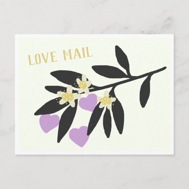 Liebe Mail ・ Blume für den Valentinstag Postkarte (Vorderseite)