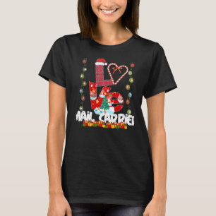 Liebe Mail Carrier Weihnachtsmannmütze Candy Xmas T-Shirt