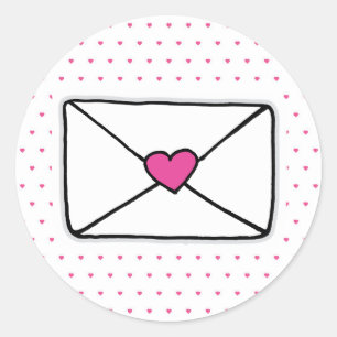 Liebe Mail Heart Envelope Snail Mail Runder Aufkleber