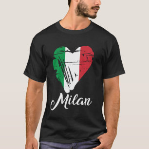 Liebe Mailand Italien Herzliche italienische Flagg T-Shirt