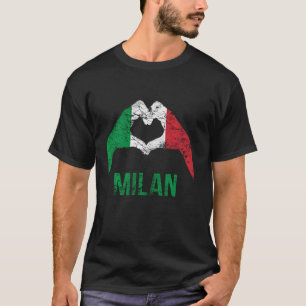 Liebe Mailand Italienische Flagge Stolz Vintage it T-Shirt