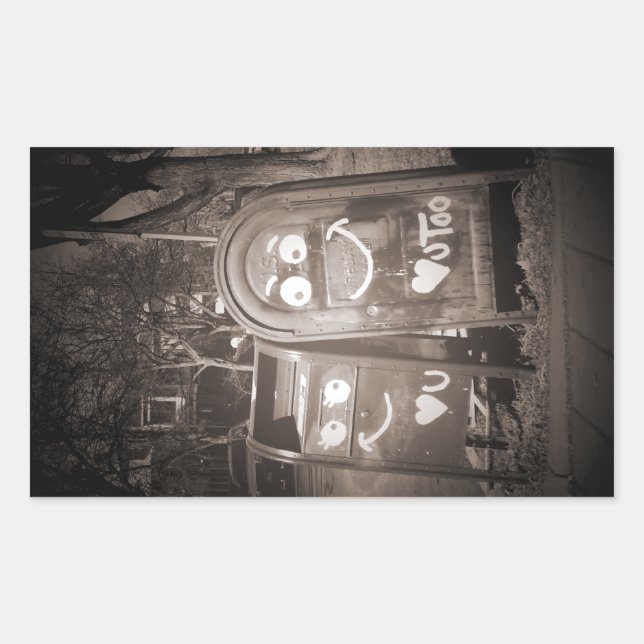 Liebe Mailboxen : Herzlich willkommen Rechteckiger Aufkleber (Vorderseite)