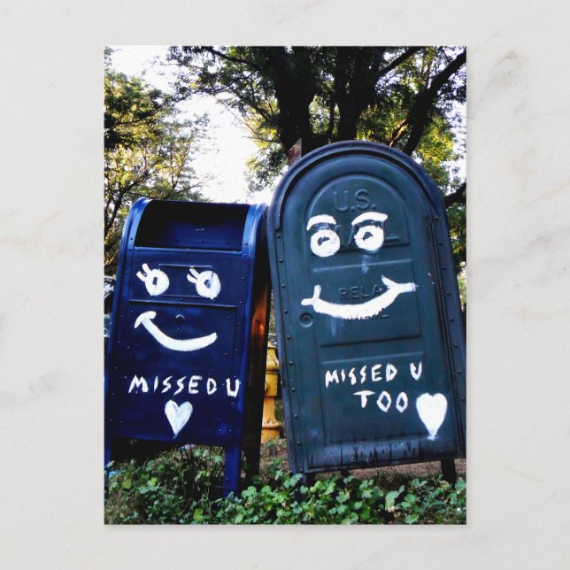 Liebe-Mailboxen: Ich habe Sie vermisst Postkarte (Vorderseite)