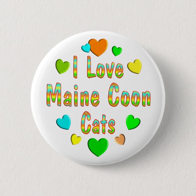 Liebe-Maine-Waschbär-Katzen Button (Vorderseite)