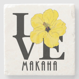 LIEBE Makaha Hawaii Gelber Hibiskus Steinuntersetzer