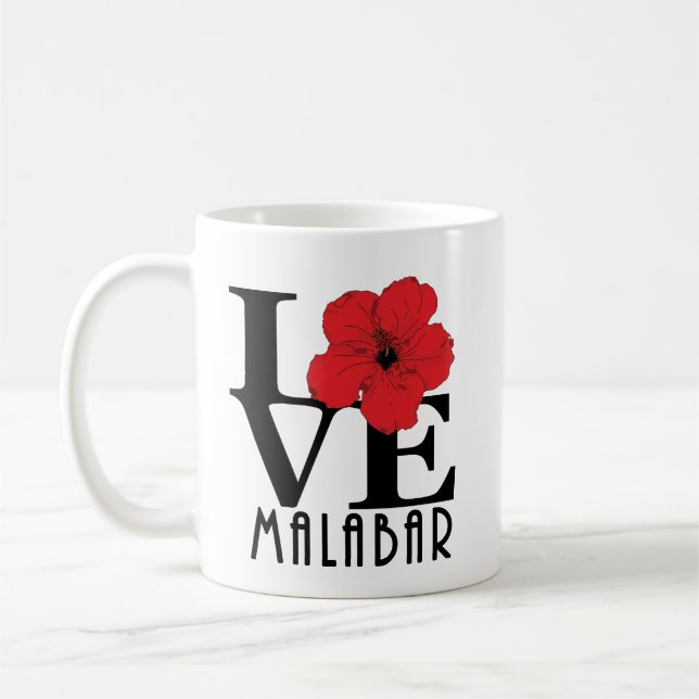 LIEBE Malabar 11oz Roter Hibiskus Kaffeetasse (Links)