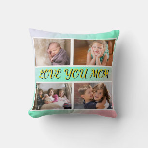 Liebe Mama 4-Foto-Pastell-Andenken Kissen