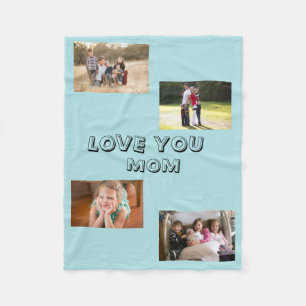 Liebe Mama 4 Fotos Dekorative Sans-Serif-Schriftar Fleecedecke