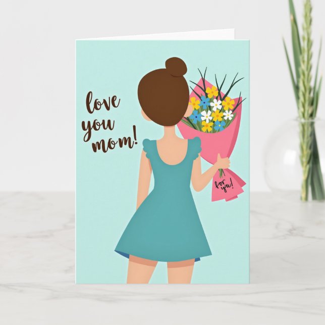 Liebe Mama Blumen Geschenkkarte Karte (Vorderseite)