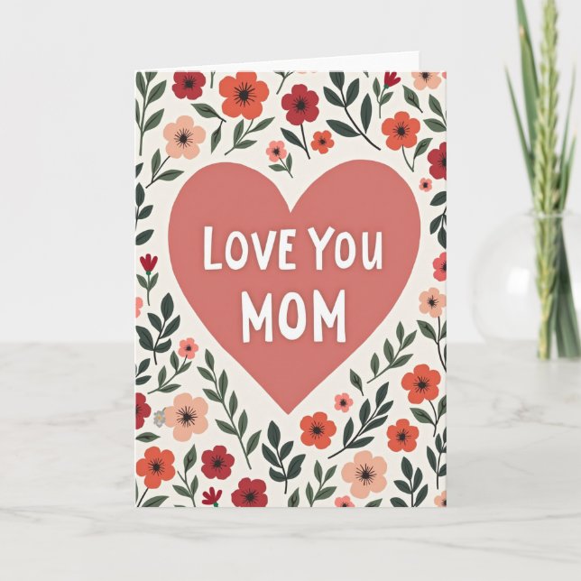 Liebe Mama Blumenkarte Karte (Vorderseite)