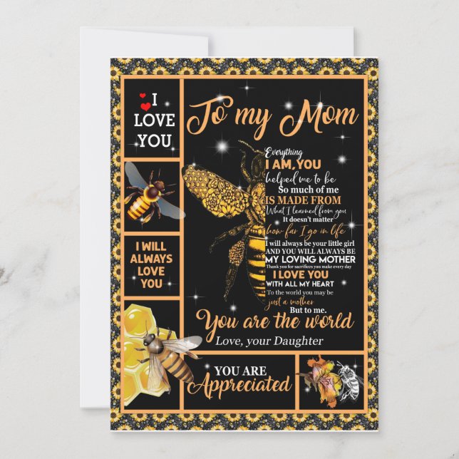 Liebe Mama | Brief an meine Mama Sie sind die Welt Einladung (Vorderseite)