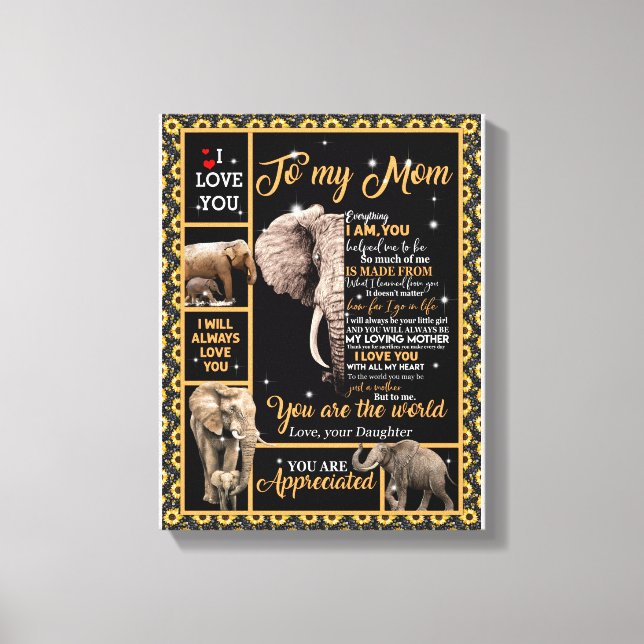 Liebe Mama | Brief an meine Mama Sie sind die Welt Leinwanddruck (Vorderseite)