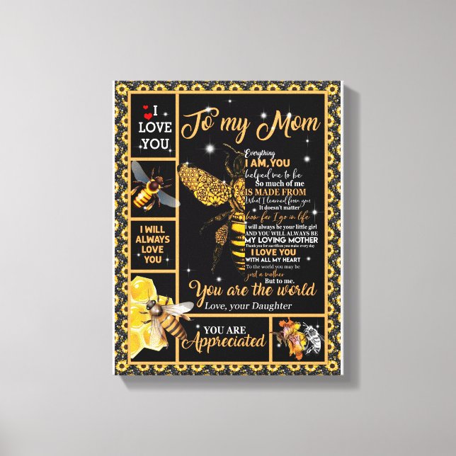 Liebe Mama | Brief an meine Mama Sie sind die Welt Leinwanddruck (Vorderseite)